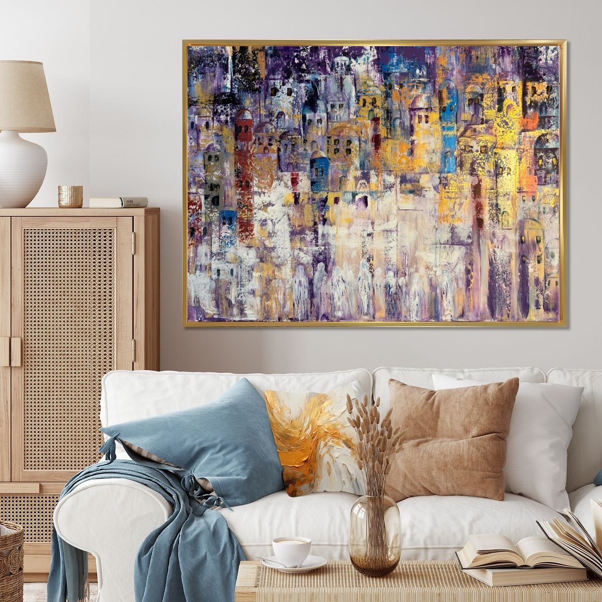 Jewish Painting, Judaica Art, Jerusalem of gold, living room