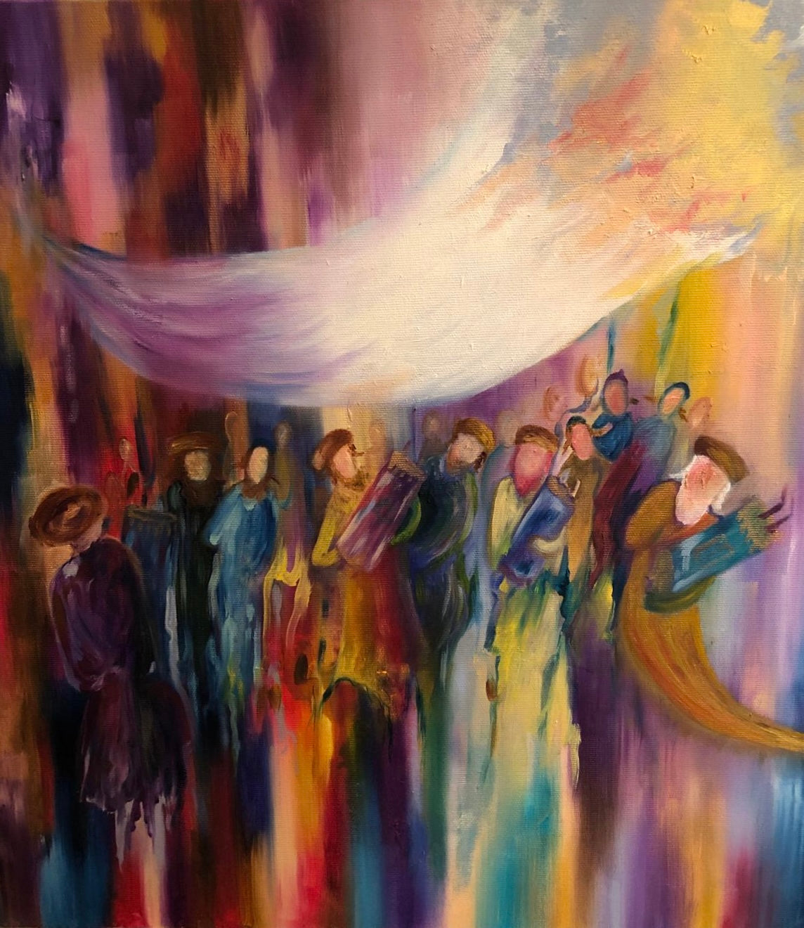 Jewish Painting, Judaica Art, Wedding Ceremony