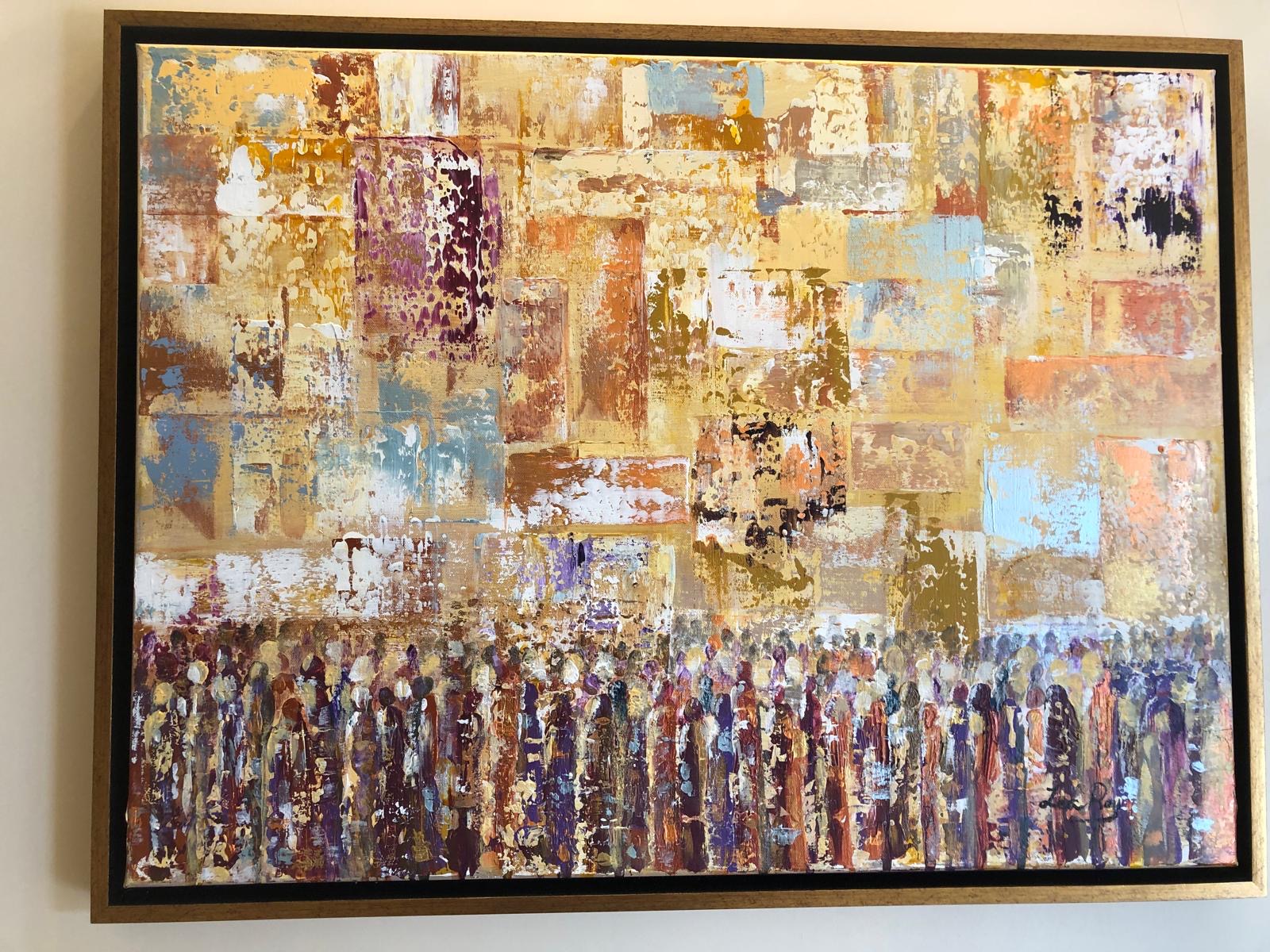 Abstract Painting of The Kotel, Jewish Art, Jerusalem, picture of original painting.