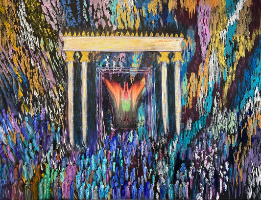 Jewish Painting, Judaica Art, The Holy Temple