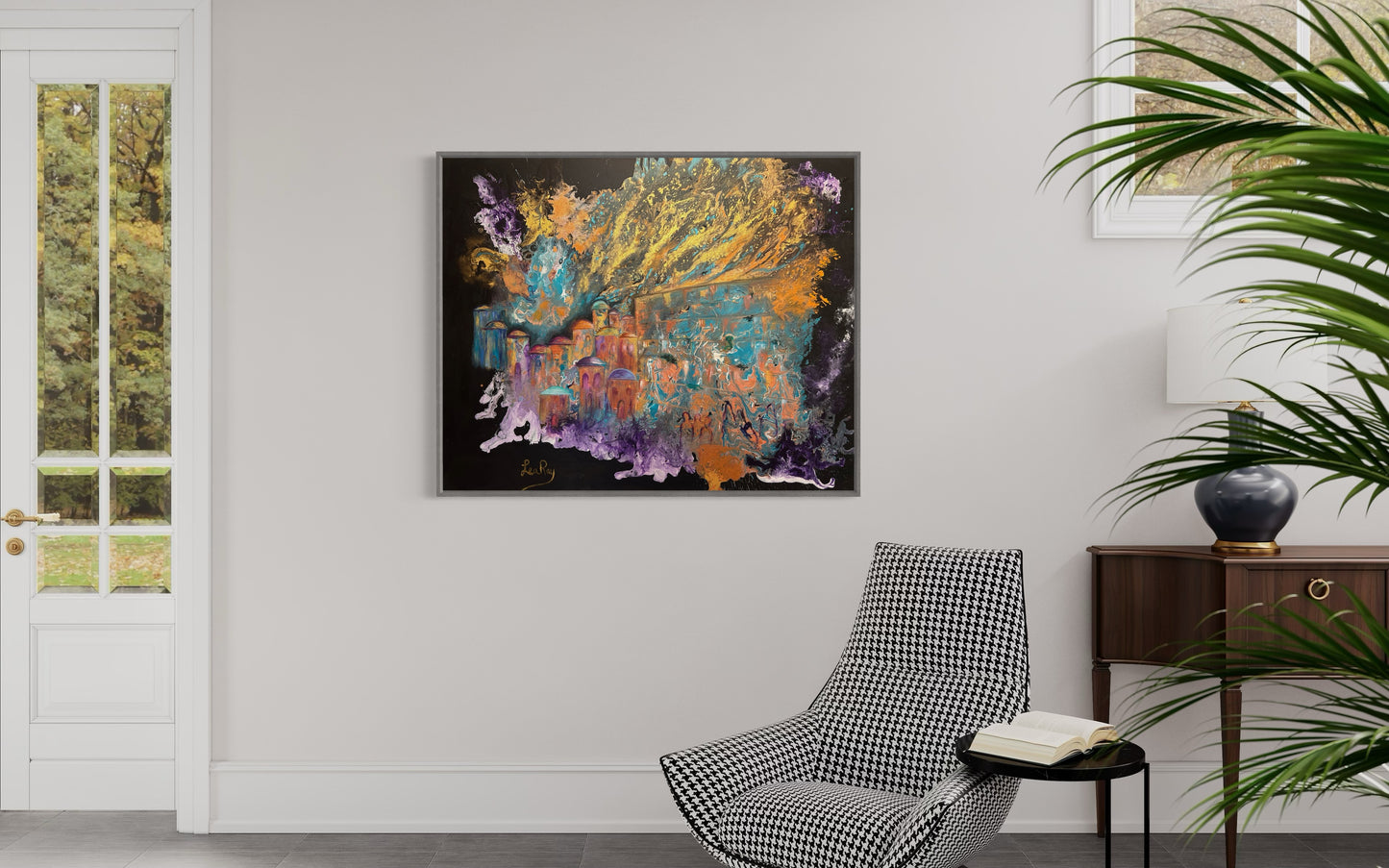 Jerusalem Ablaze - Abstract Judaica painting