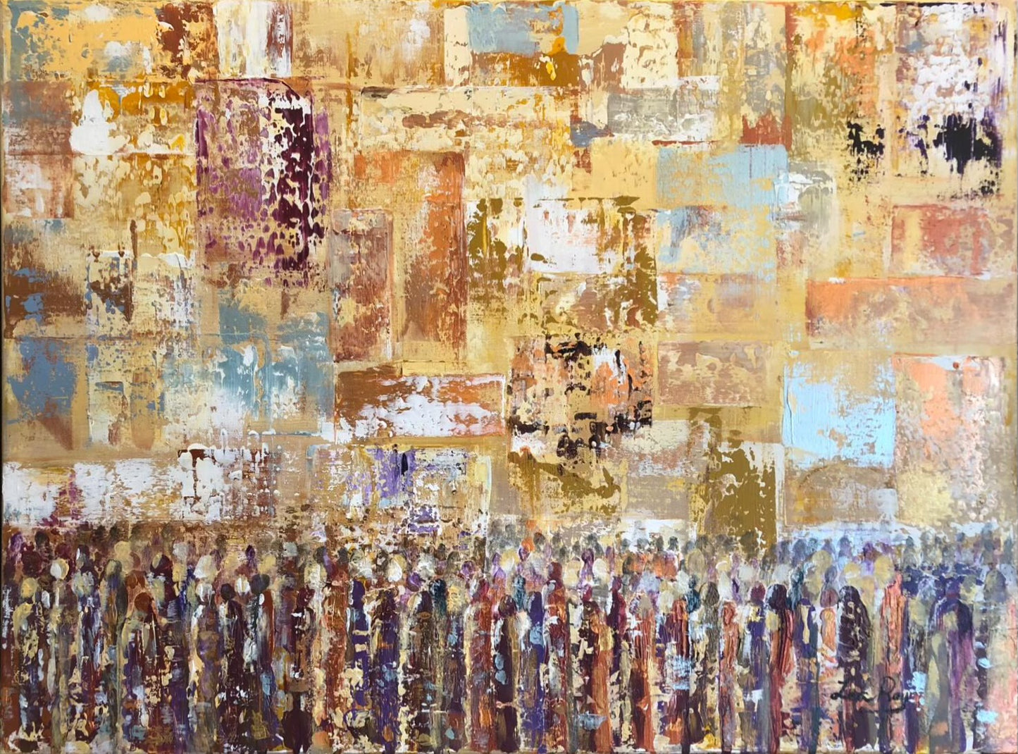 Abstract Painting of The Kotel, Jewish Art, Jerusalem,