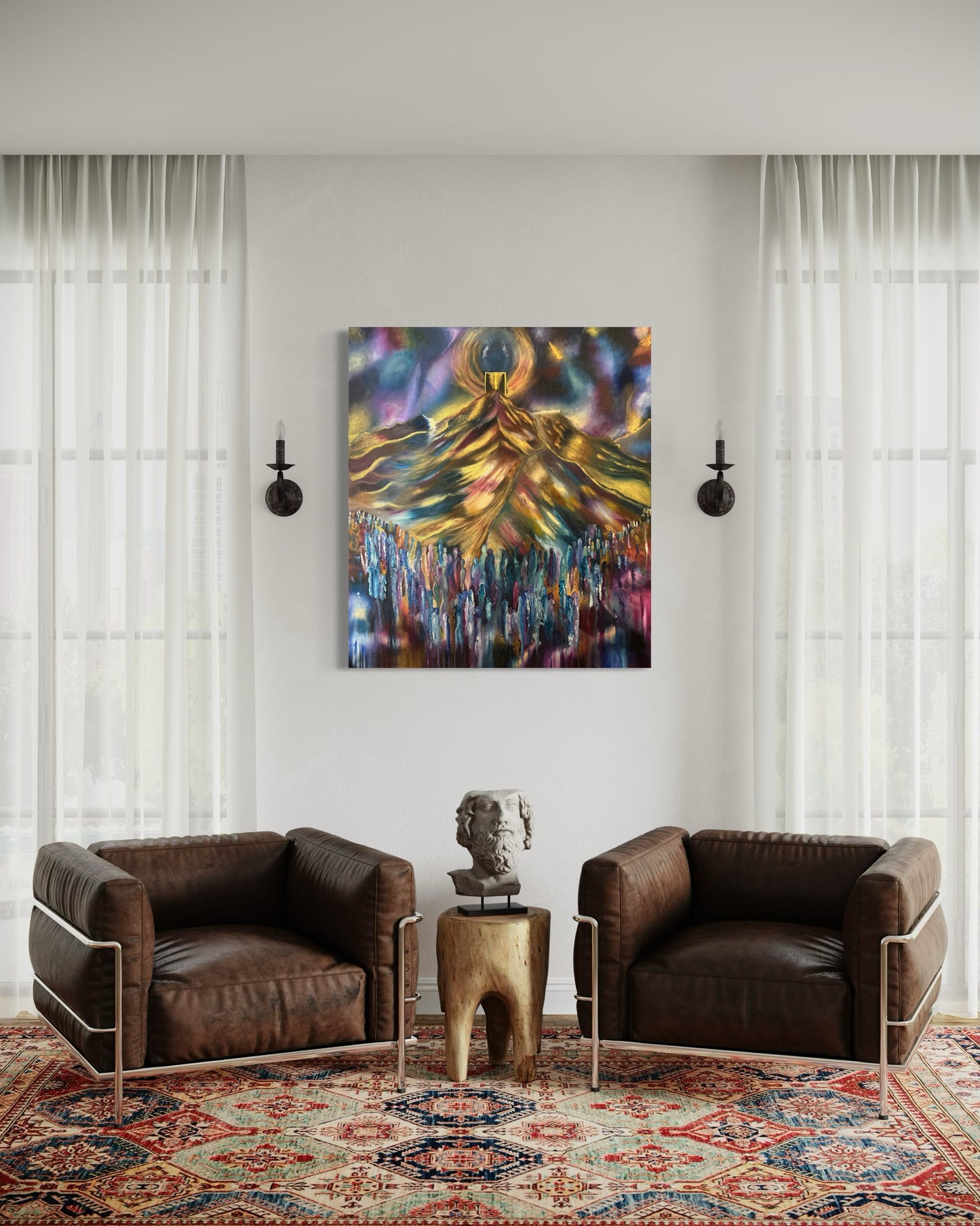 Mount Sinai Gathering - Judaica Abstract Painting